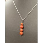 Collier perles jaspe rouge