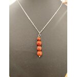 Collier perles jaspe rouge 2
