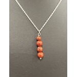 Collier perles jaspe rouge 3