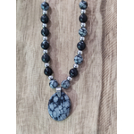 Collier Obsidienne neige 2