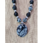 Collier Obsidienne neige 3