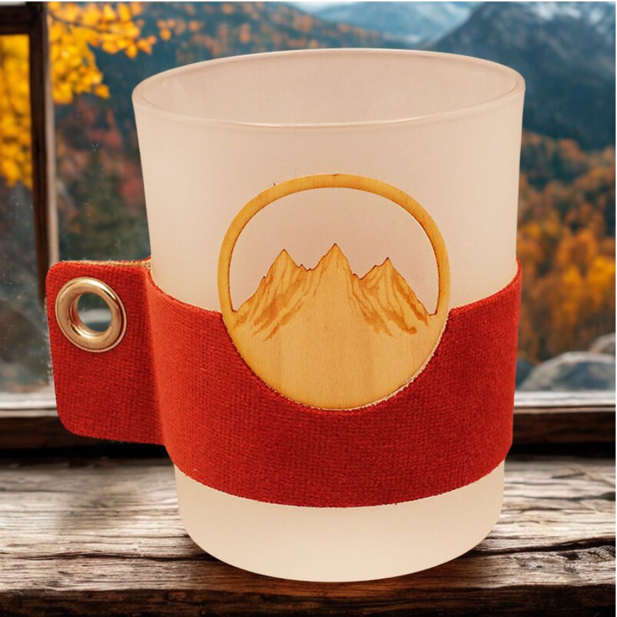 WHISTLER Photophore médaillon bois Montagnes