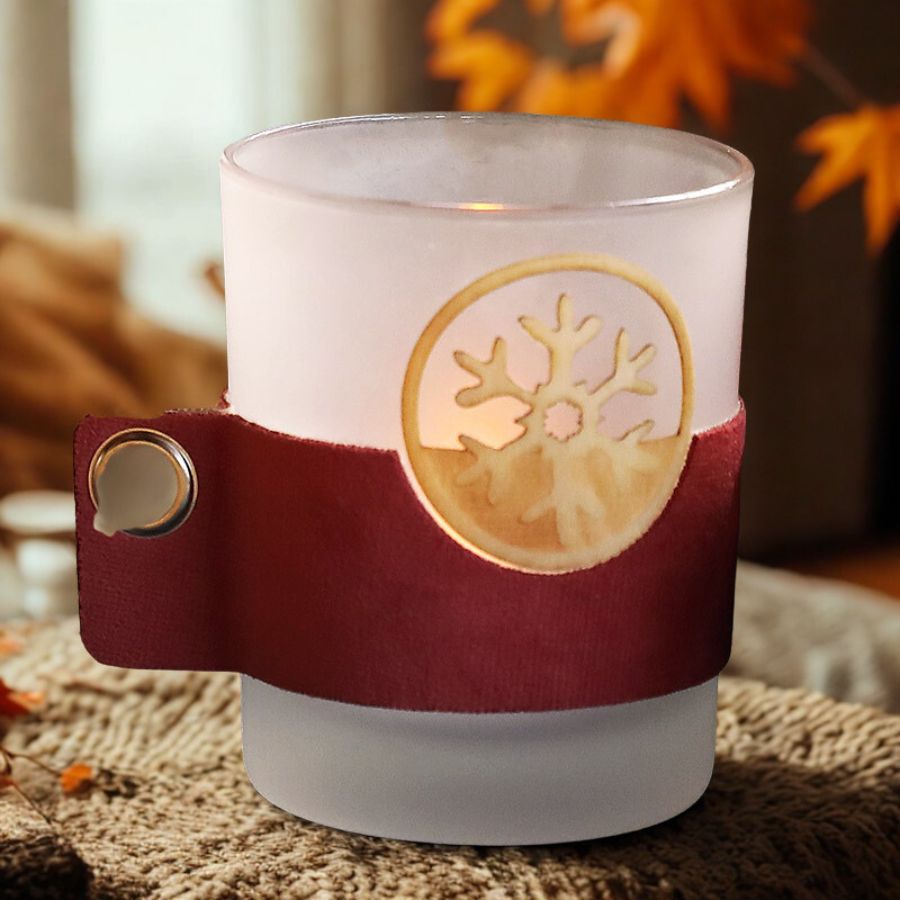 Flocon photophore whistler velours rouge ambiance automne