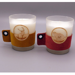 photophore ou bougie whisler cerf et marmotte bandeau tissu  curry et terracotta