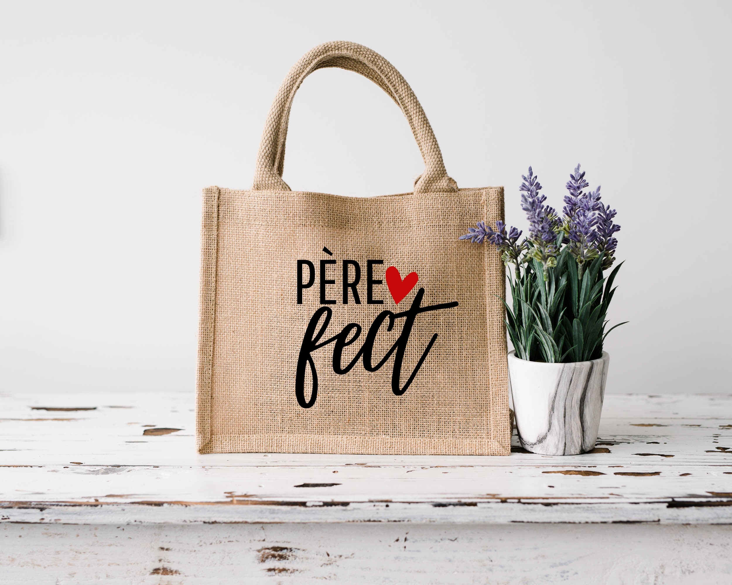 Sac cabas en toile de jute Père Fect