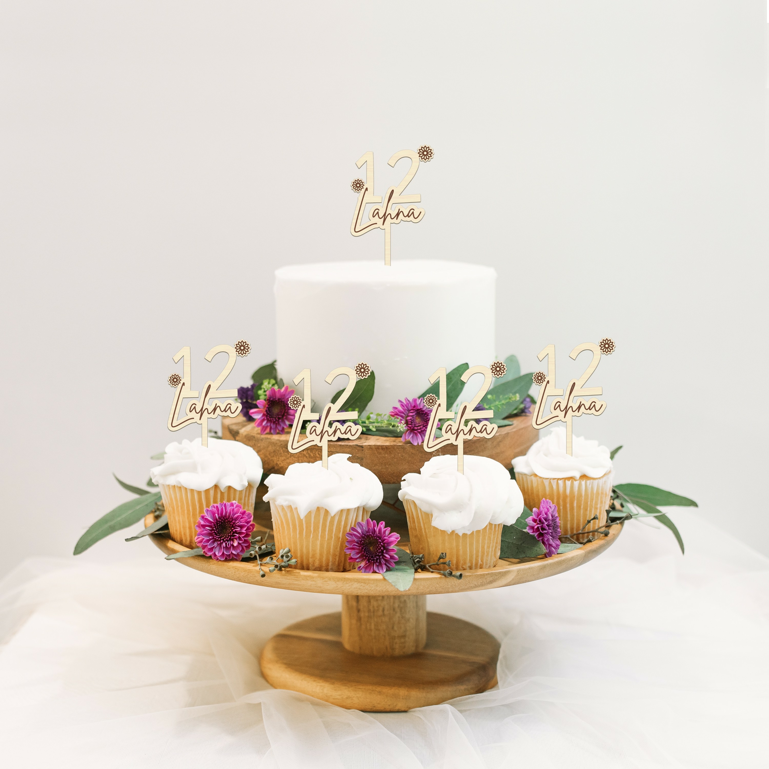 Cake topper nombre + prénom 2