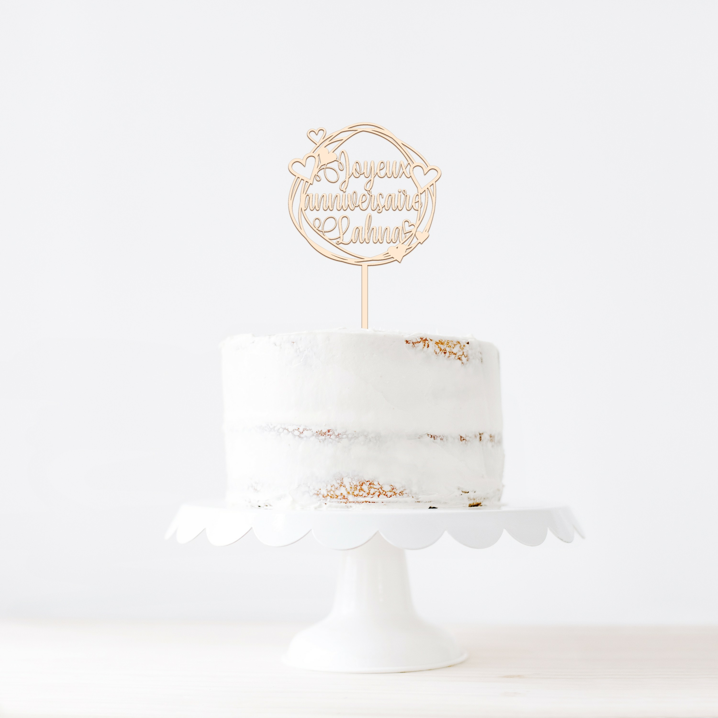 cake topper petit coeur plus phrase