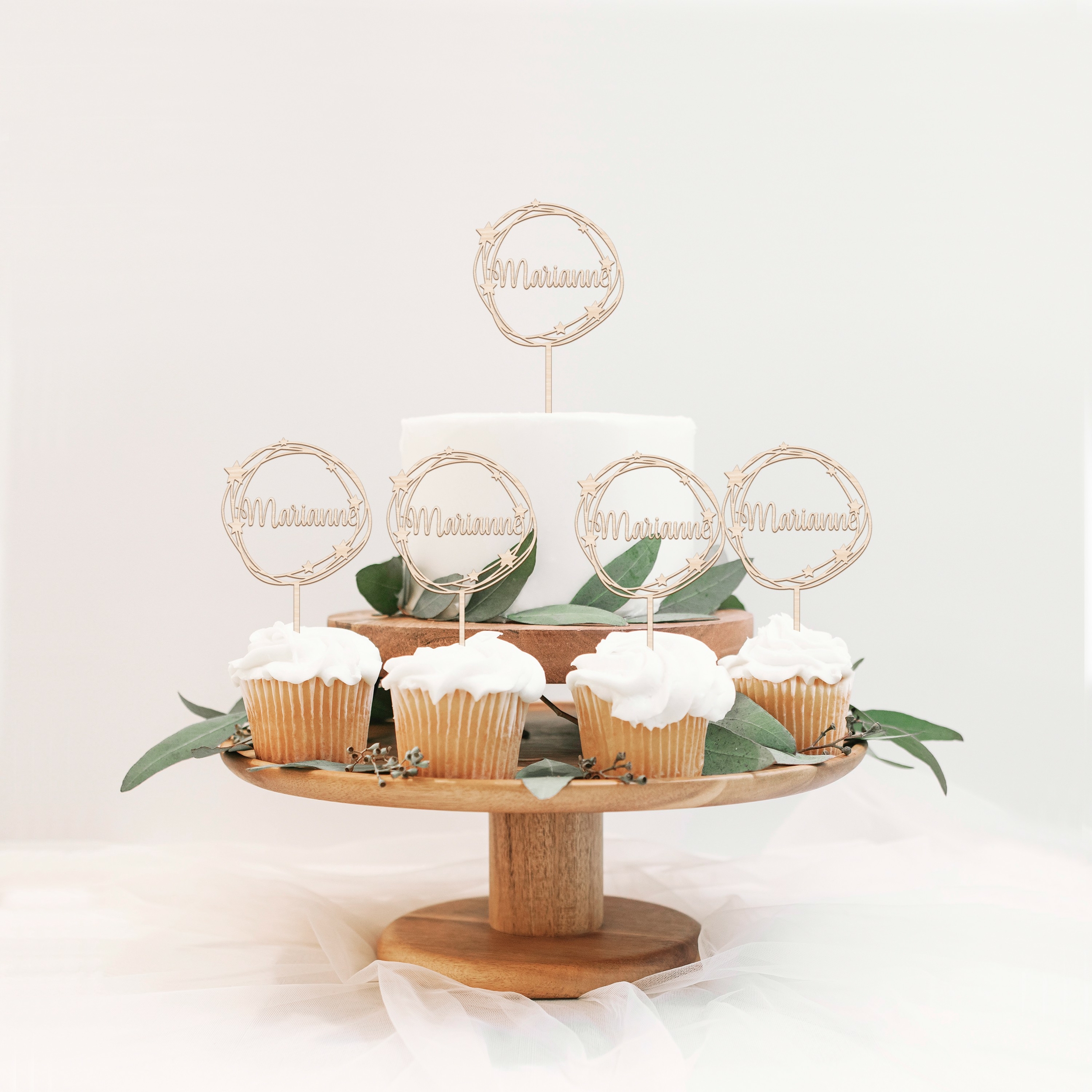 Cake topper ptites etoile + prénom 1