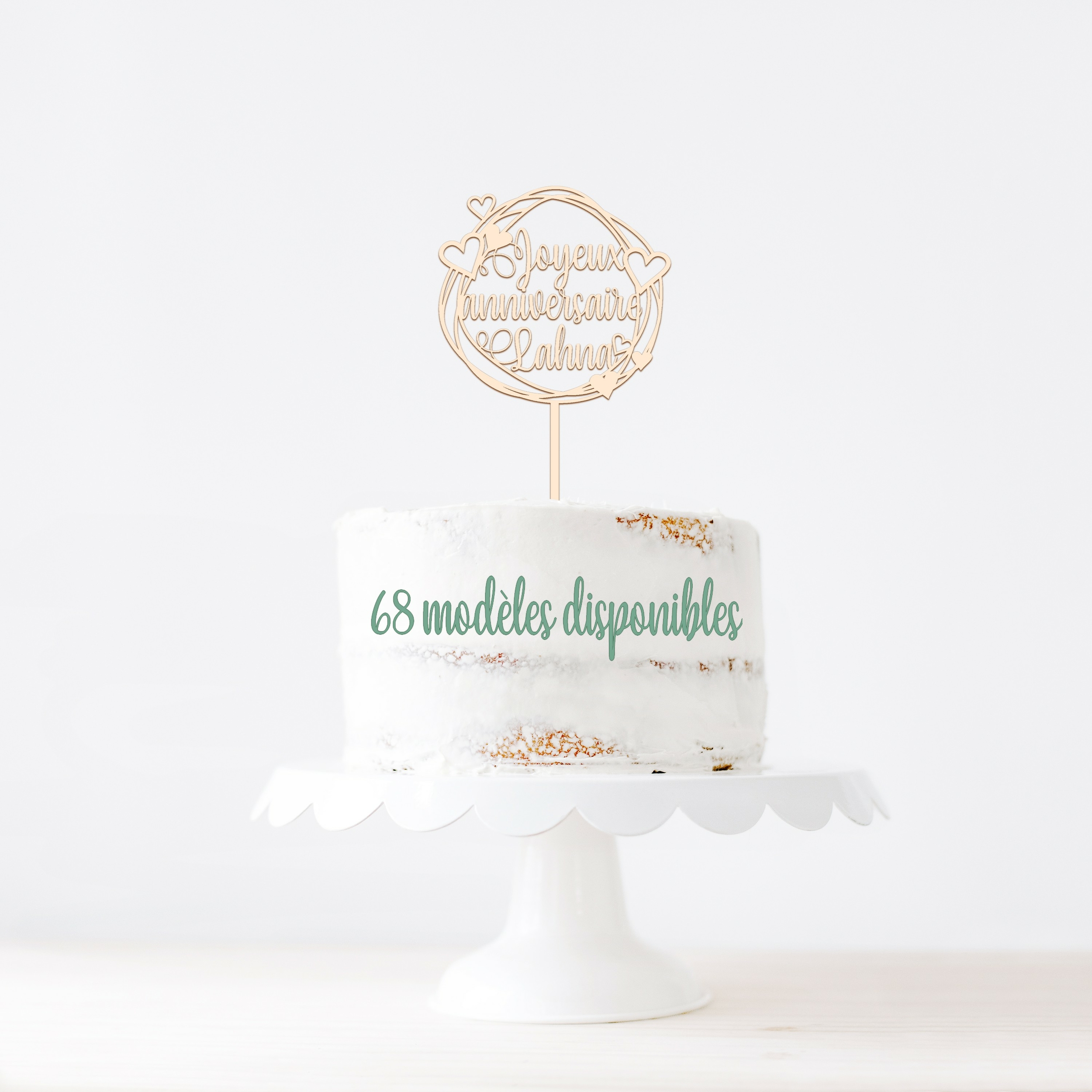 Cake topper en bois personnalisé