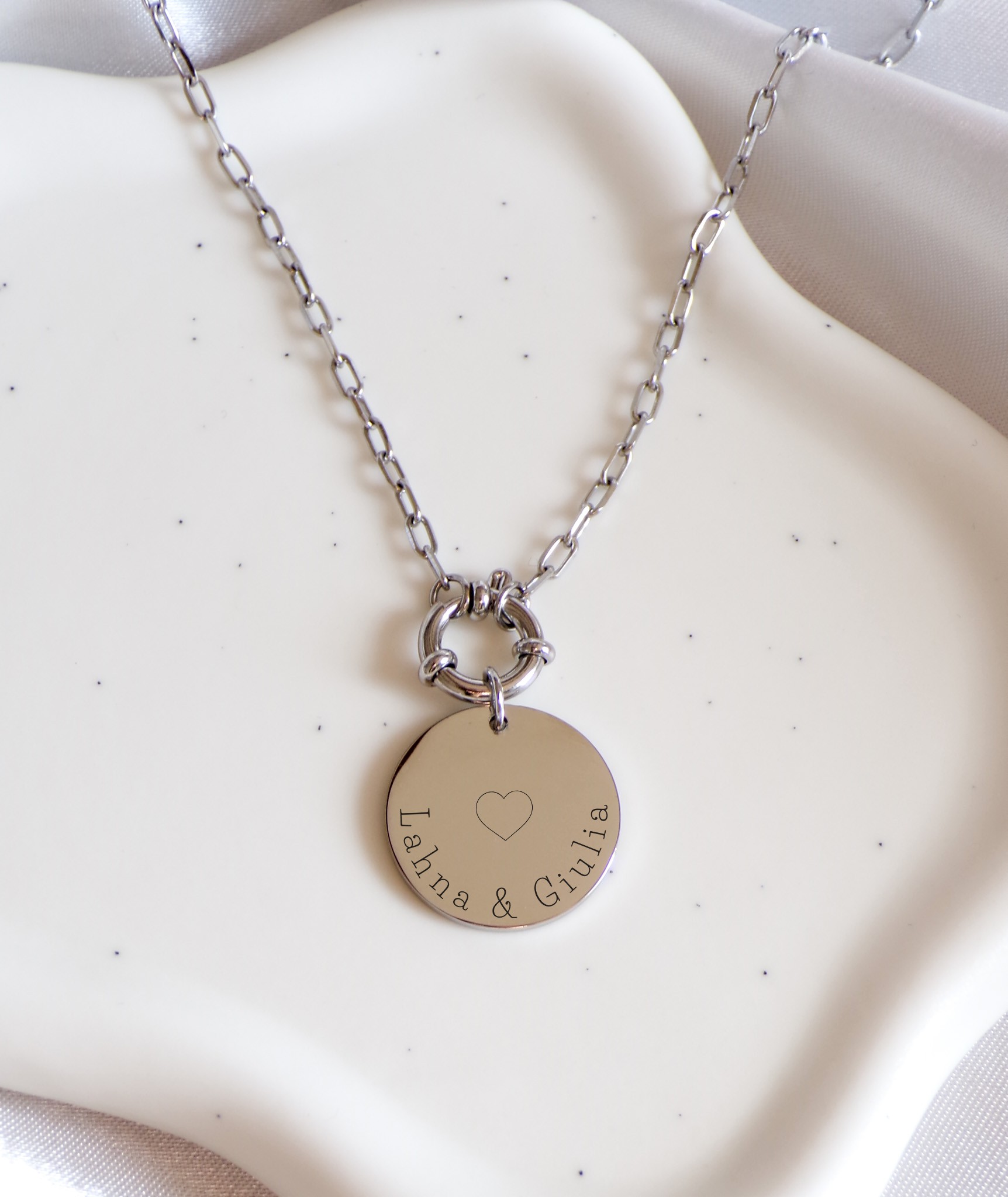 Collier Personnalisé Plaque Ronde