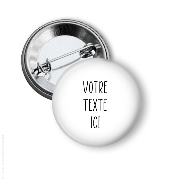 Badge votre texte ici blanc