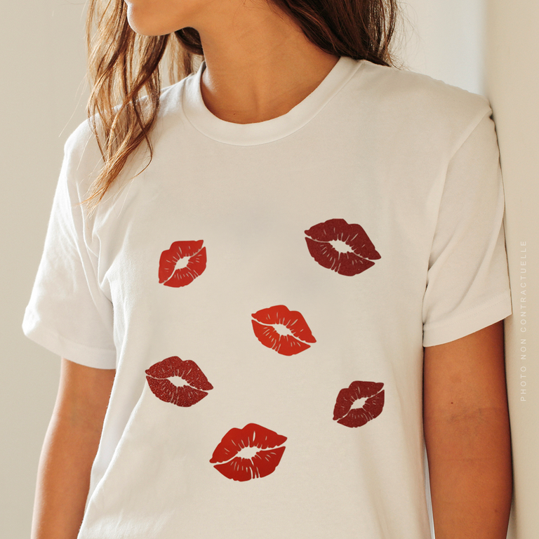 T shirt French Kiss ID ES CADEAUX Saint Valentin fanny