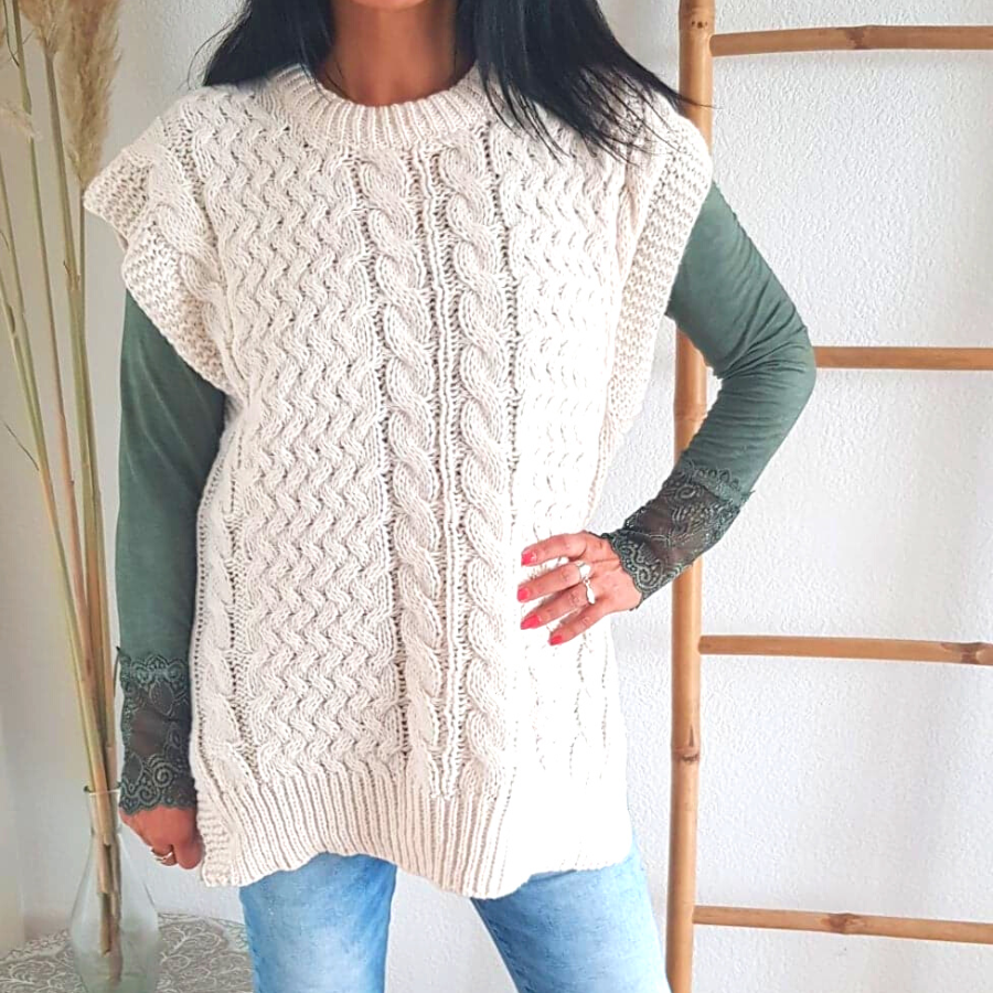 Pull en maille manches courtes