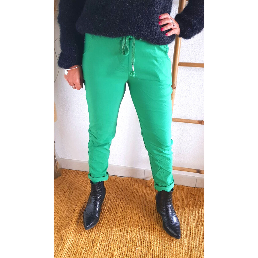 Pantalon étoile poches arrière -vert