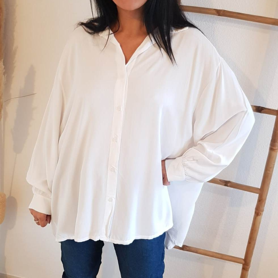 Chemise blanche manches longues oversize