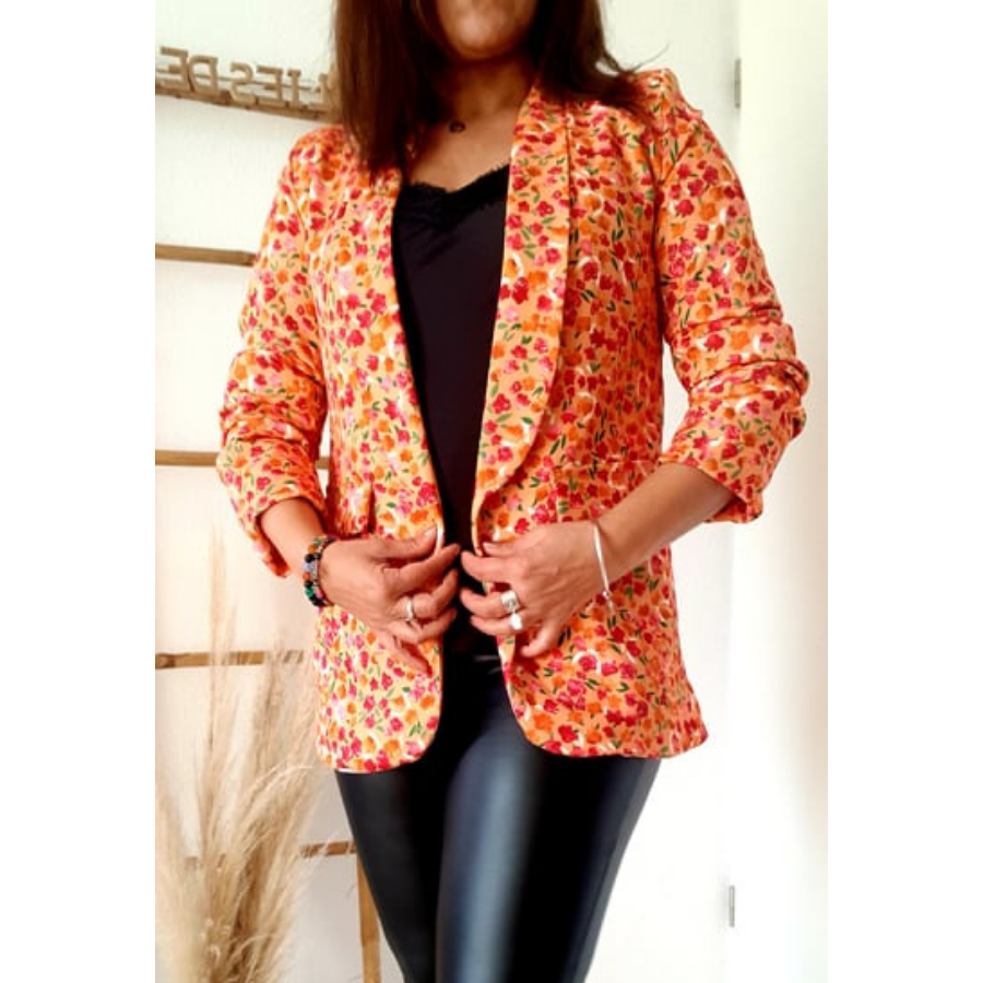 Veste Blazer fleurie-orange