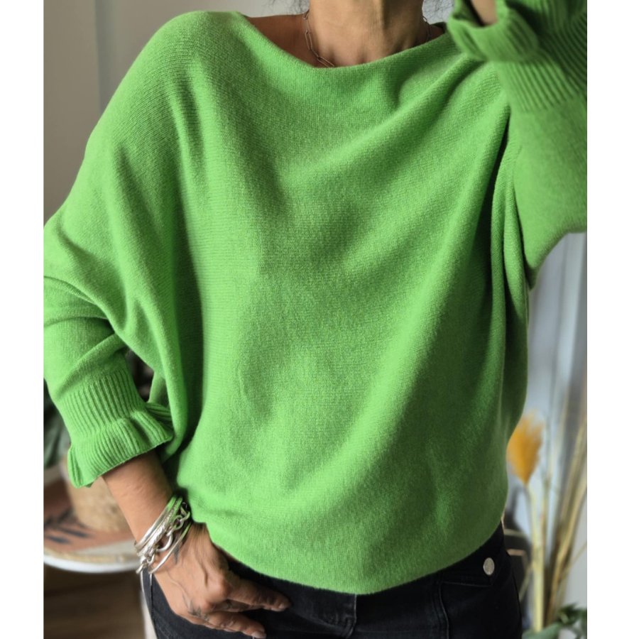Pull tout doux – Col échancré poignets fantaisie
