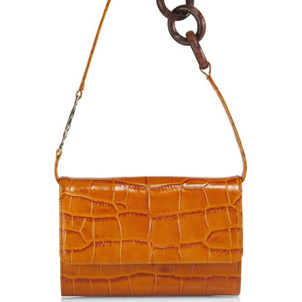sac a bandouliere en cuir gaufre