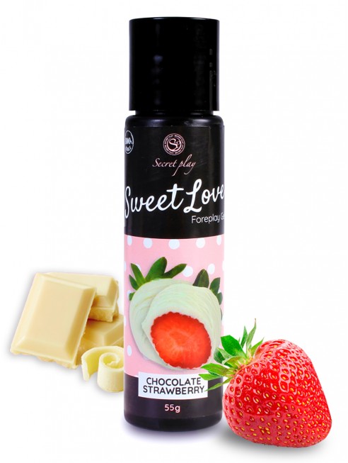 lubrifiant comestible fraise chocolat blanc adulte erotique