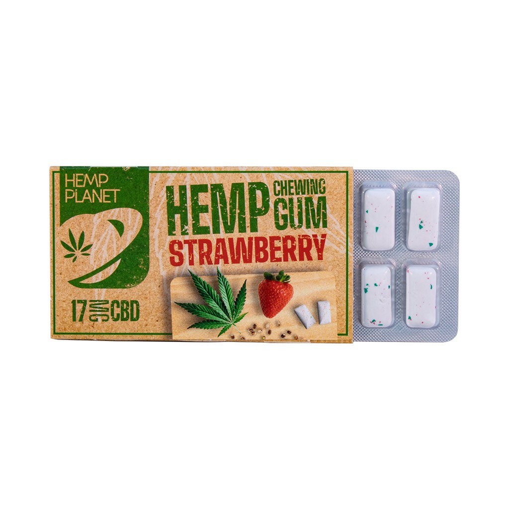 Chewing-gum goût fraise 17mg de CBD Hemp Planet