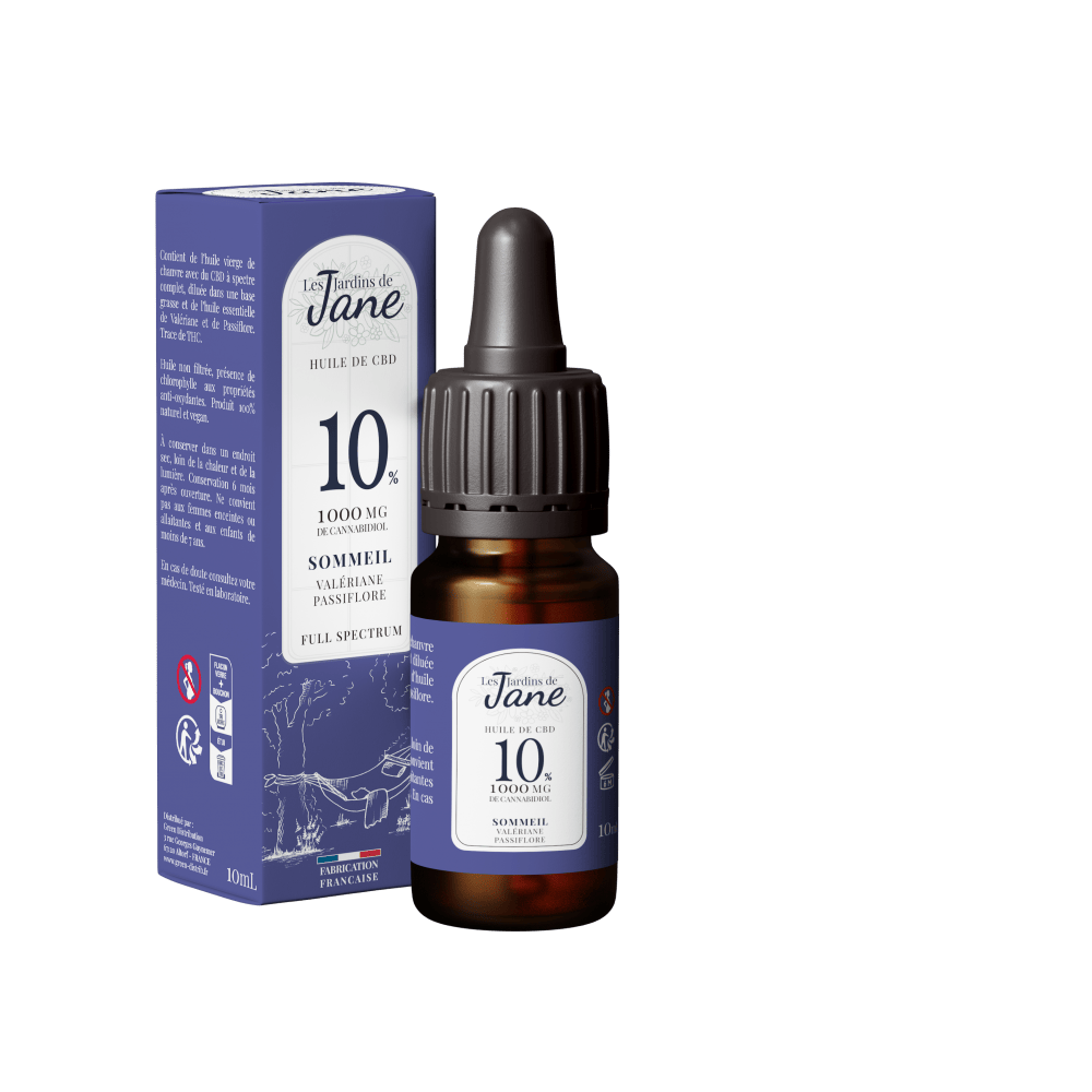 Huile de CBD 10% Full Spectrum, Sommeil - Les Jardins de Jane