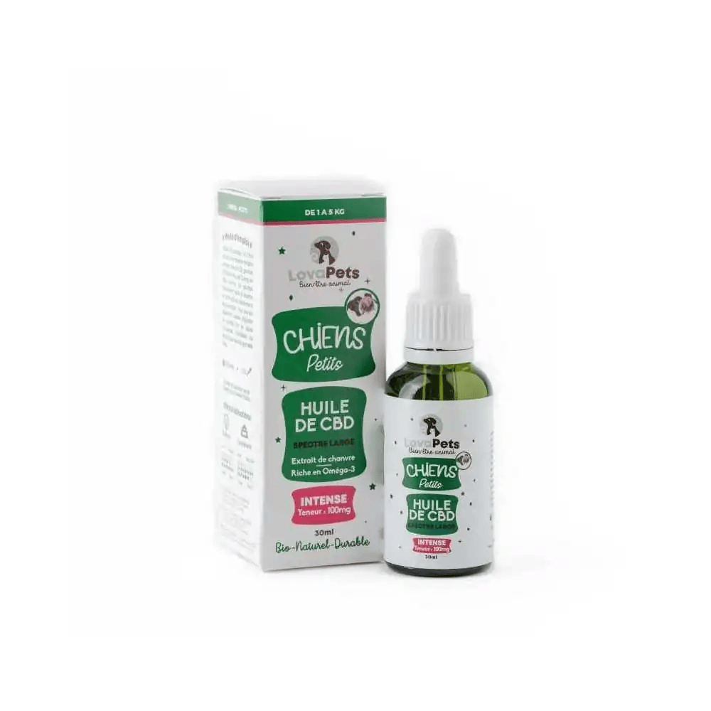 Huile de CBD 100mg Broad Spectrum pour Petits Chiens - Lovapets