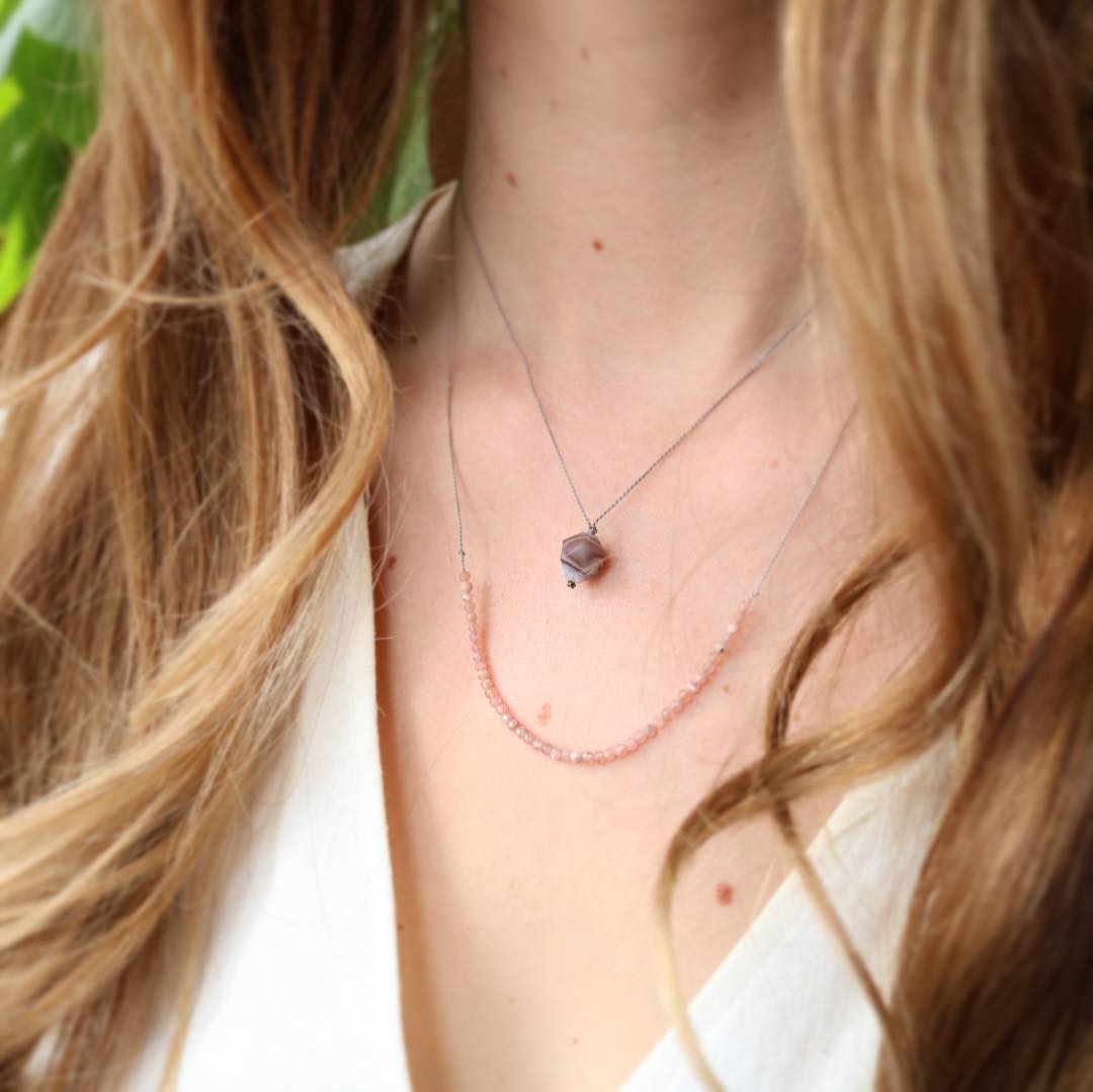 COLLIER AGATE BOTSWANA LES PIERRES DE KYRIA