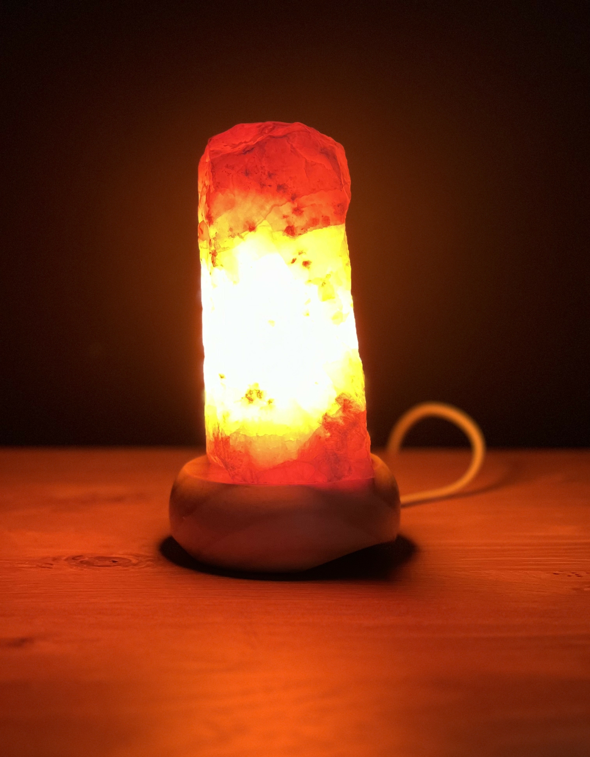 LAMPE CALCITE ORANGE LES PIERRES DE KYRIA (2)