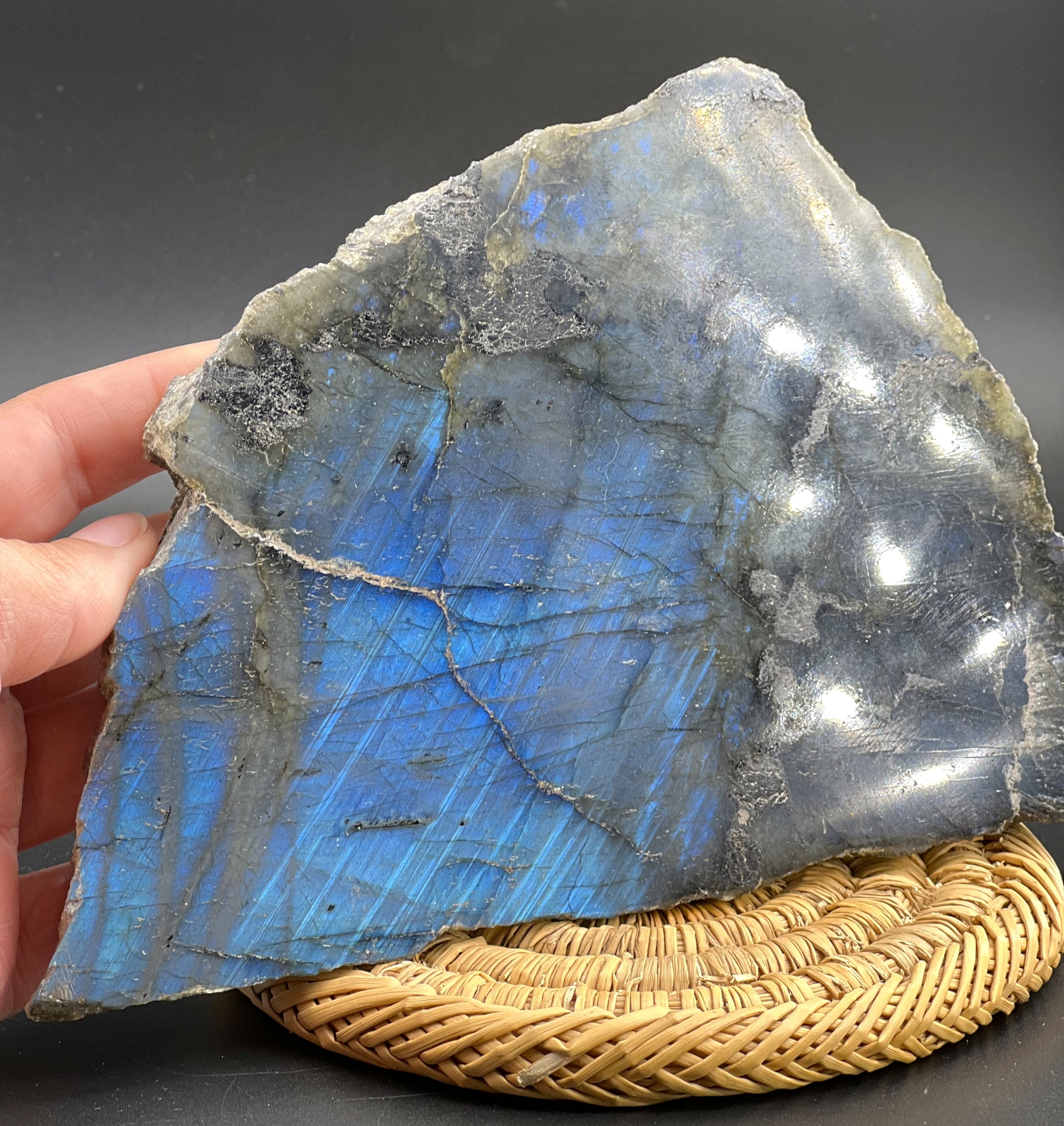 TRANCHE LABRADORITE 540G LES PIERRES DE KYRIA (1)