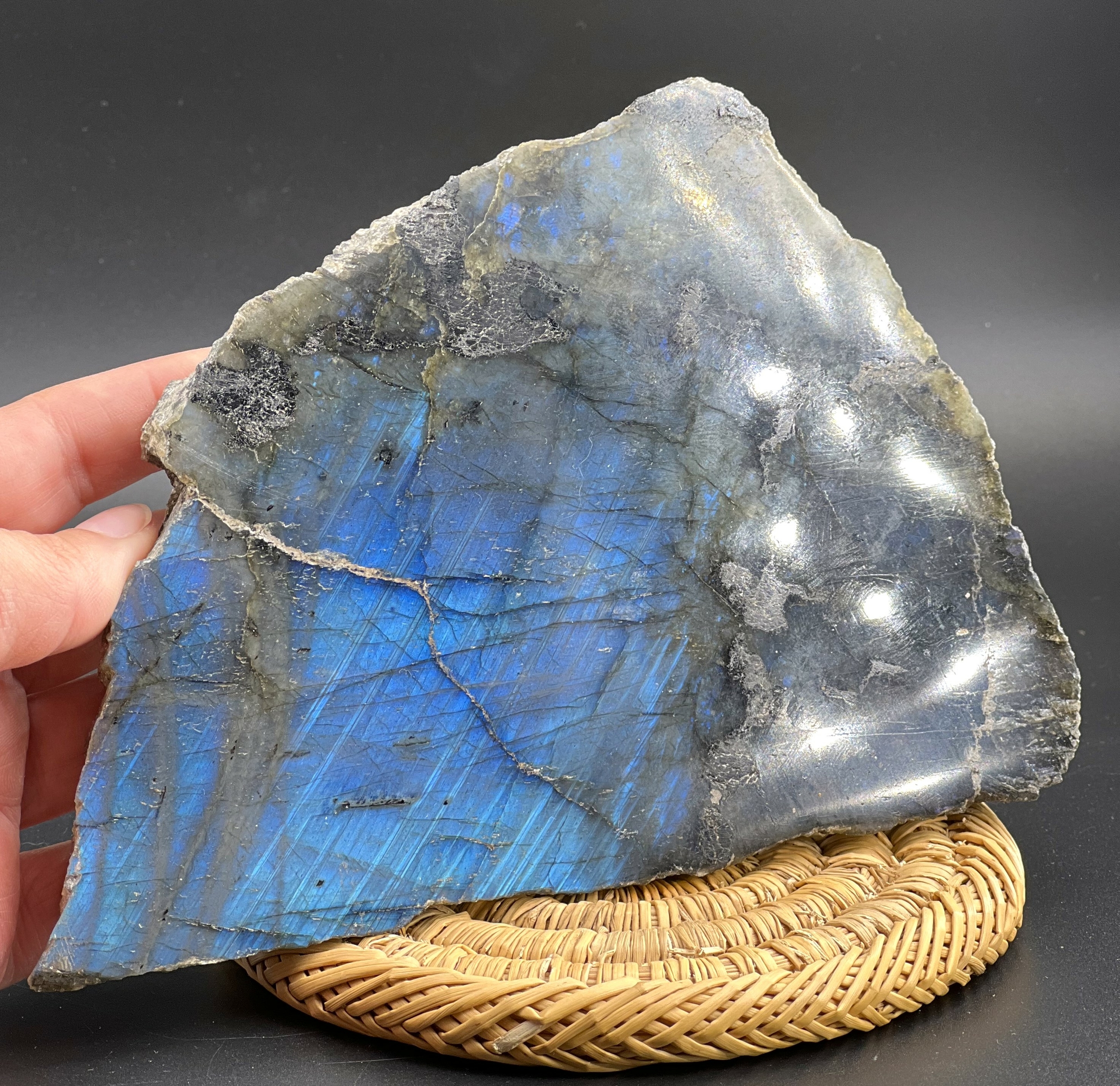 TRANCHE LABRADORITE 540G LES PIERRES DE KYRIA (2)