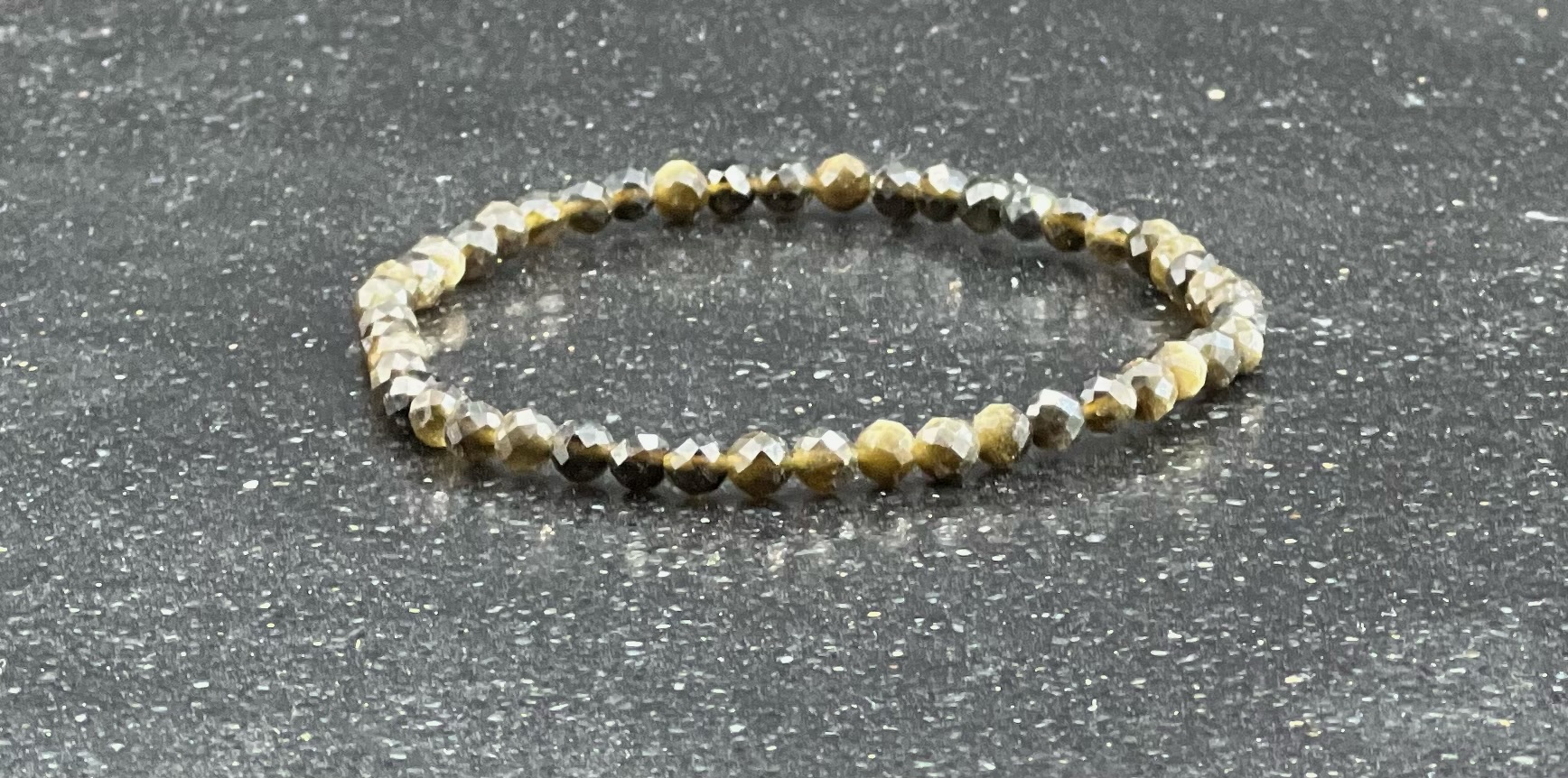 BRACELET OBSIDIENNE DOREE FACETTE 4MM LES PIERRES DE KYRIA (5)