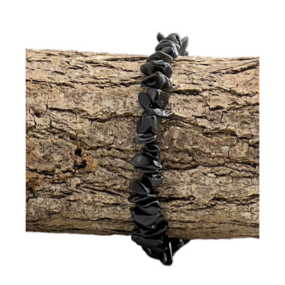 BRACELET CHIPS DE PIERRES OBSIDIENNE OEIL CELESTE LES PIERRES DE KYRIA (1)