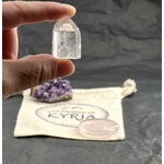 POCHON DE KYRIA AMETHYSTE POINTE CRISTAL DE ROCHE QUARTZ ROSE LES PIERRES DE KYRIA (3)