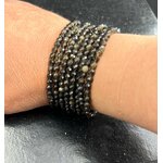 BRACELET OBSIDIENNE DOREE FACETTE 4MM LES PIERRES DE KYRIA (1)