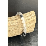 BRACELET QUARTZ AVEC INCLUSION TOURMALINE NOIRE 8MM LES PIERRES DE KYRIA