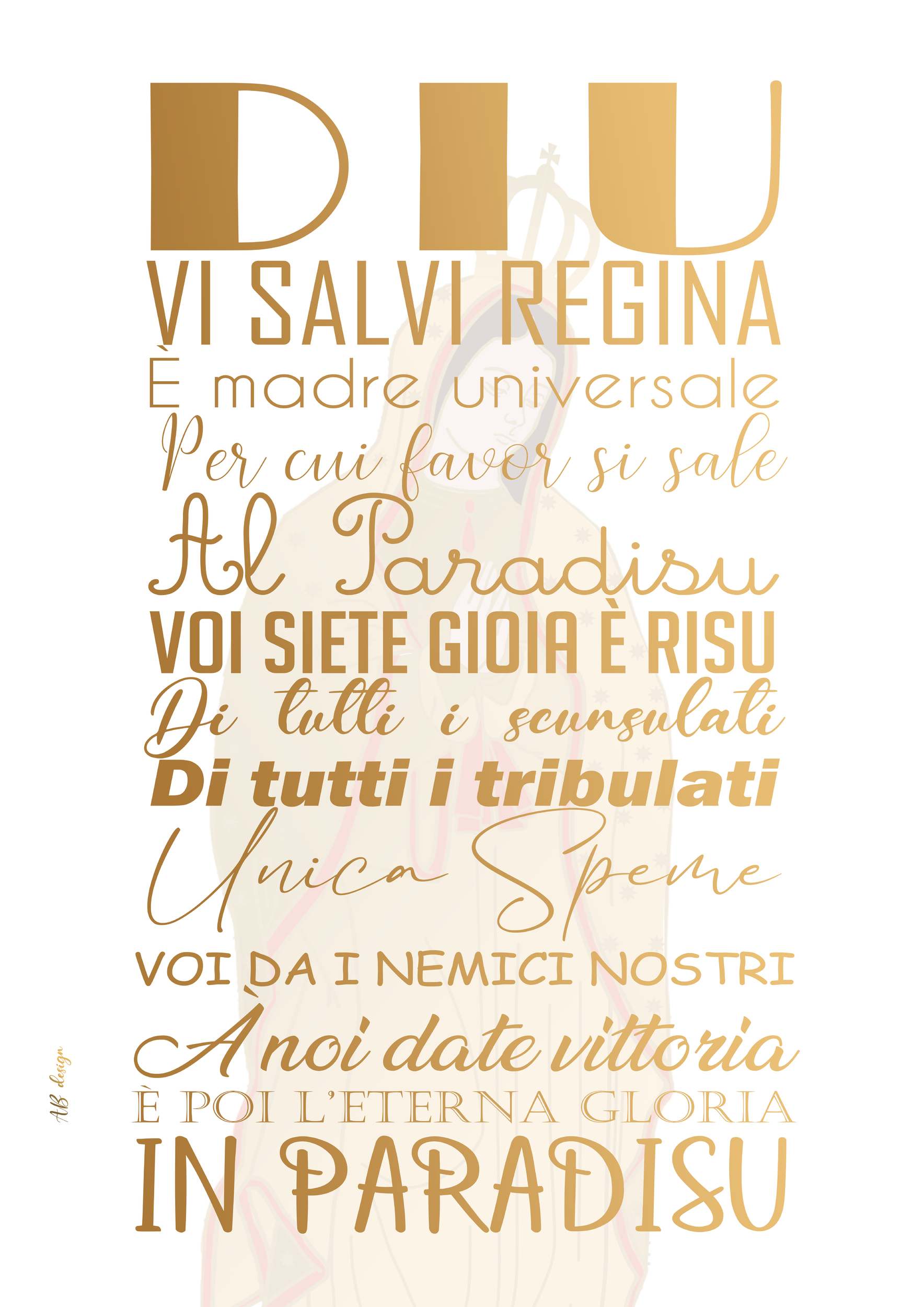 affiche A3 Diu vi salvi regina + vierge