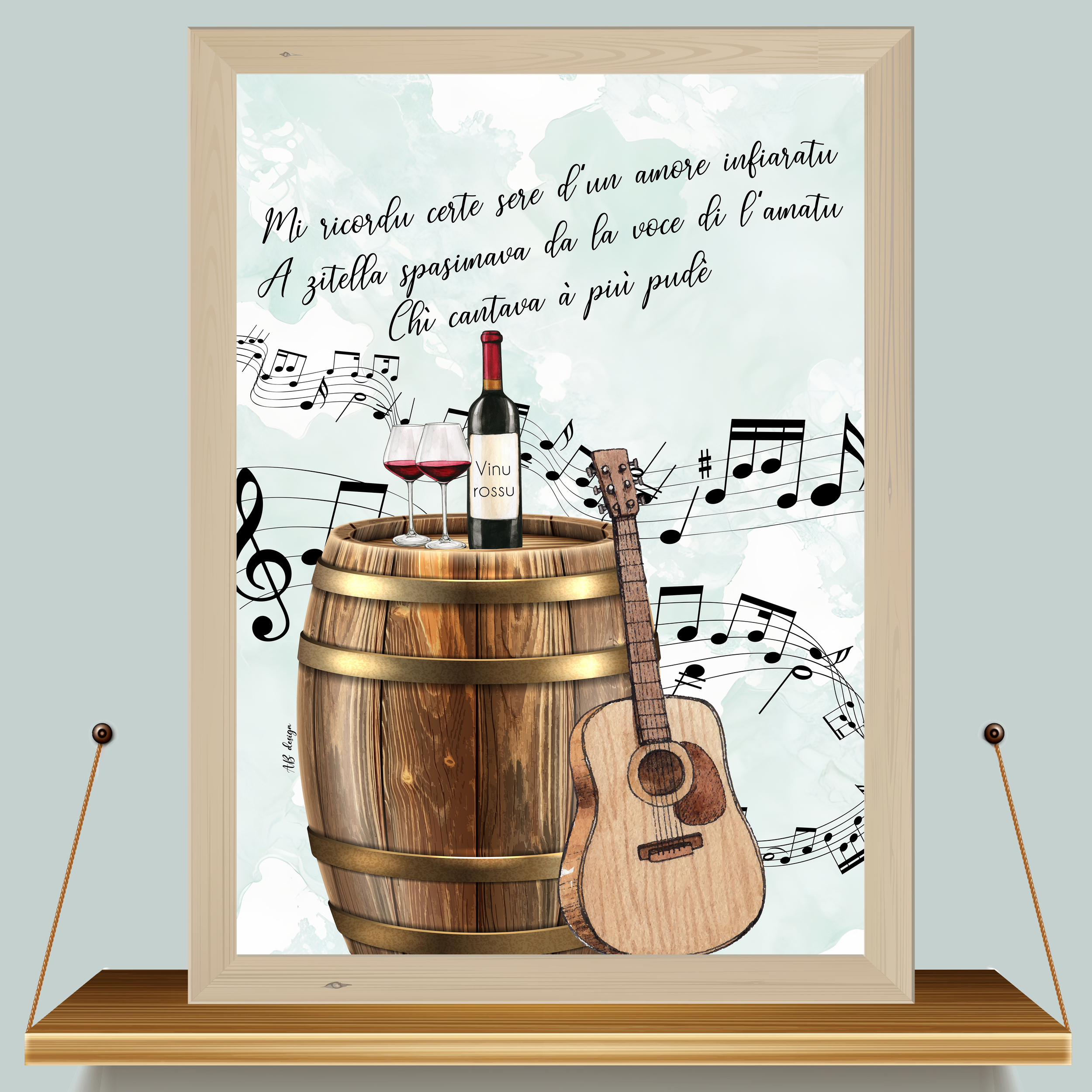 présentation affiche tonneau guitare musique
