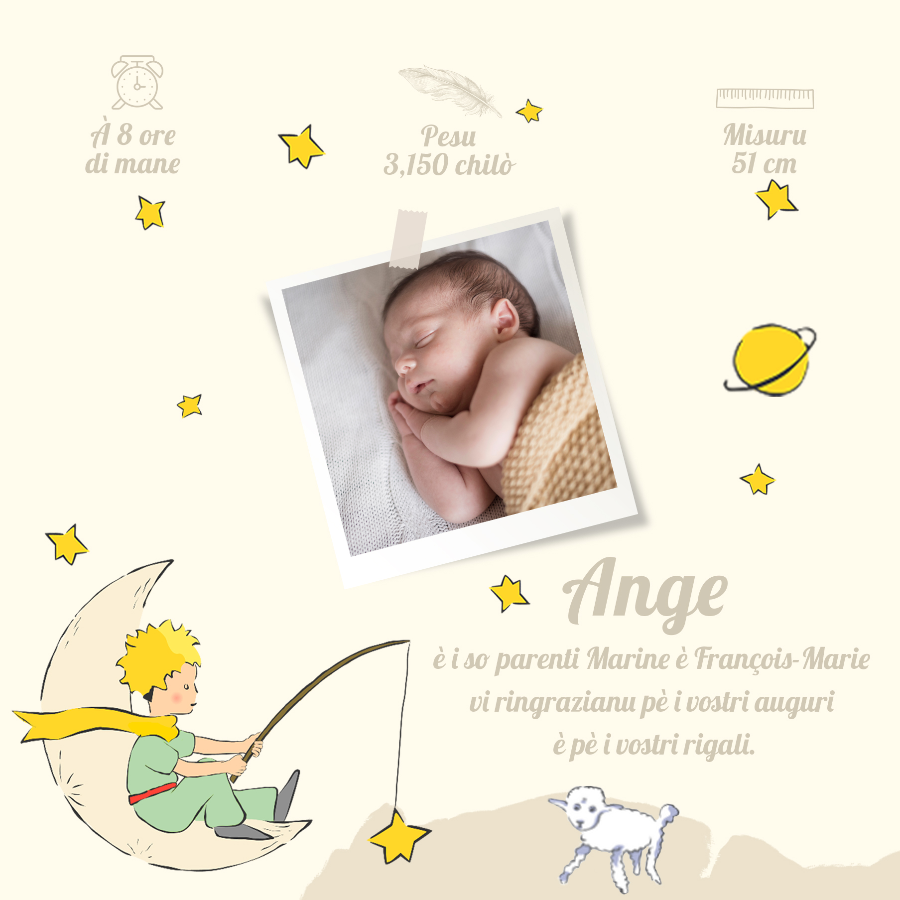 FP naissance le petit prince beige verso