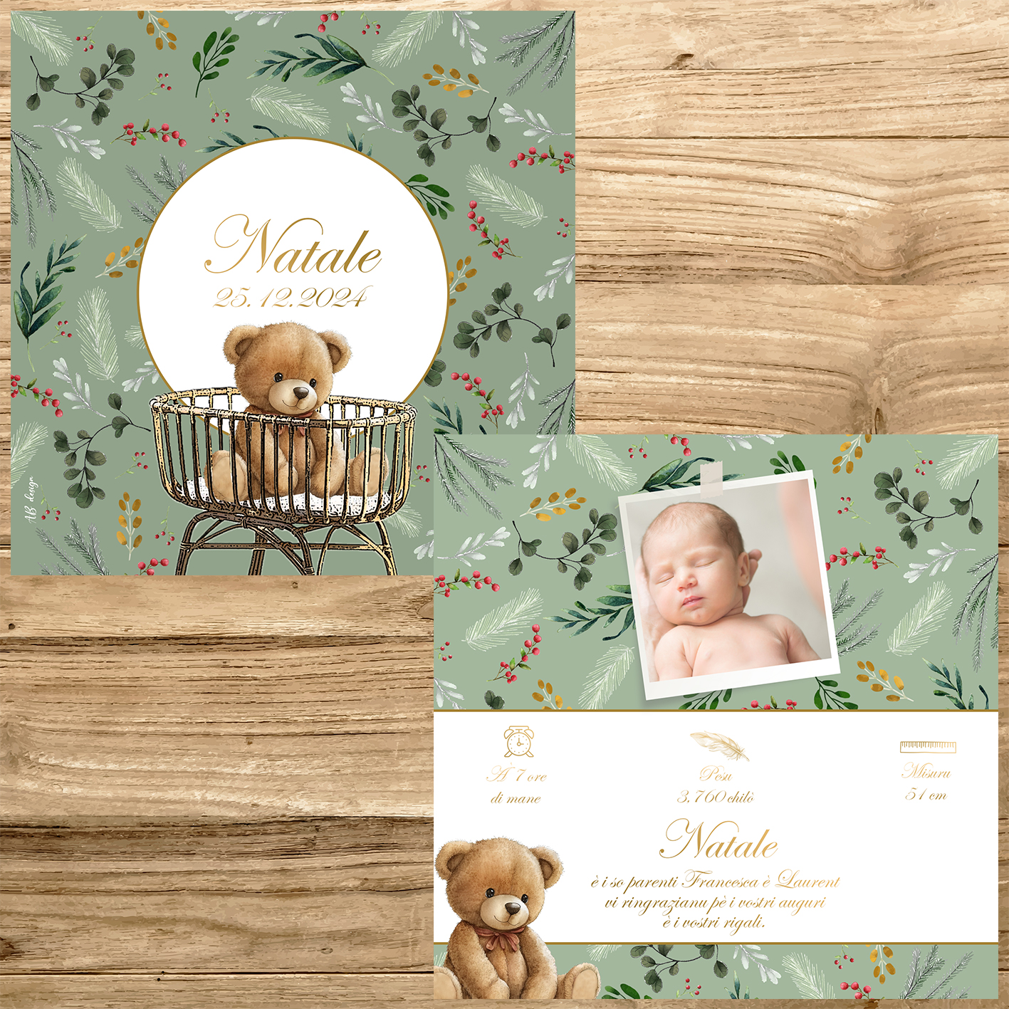 présentation FP naissance couffin nounours + noel