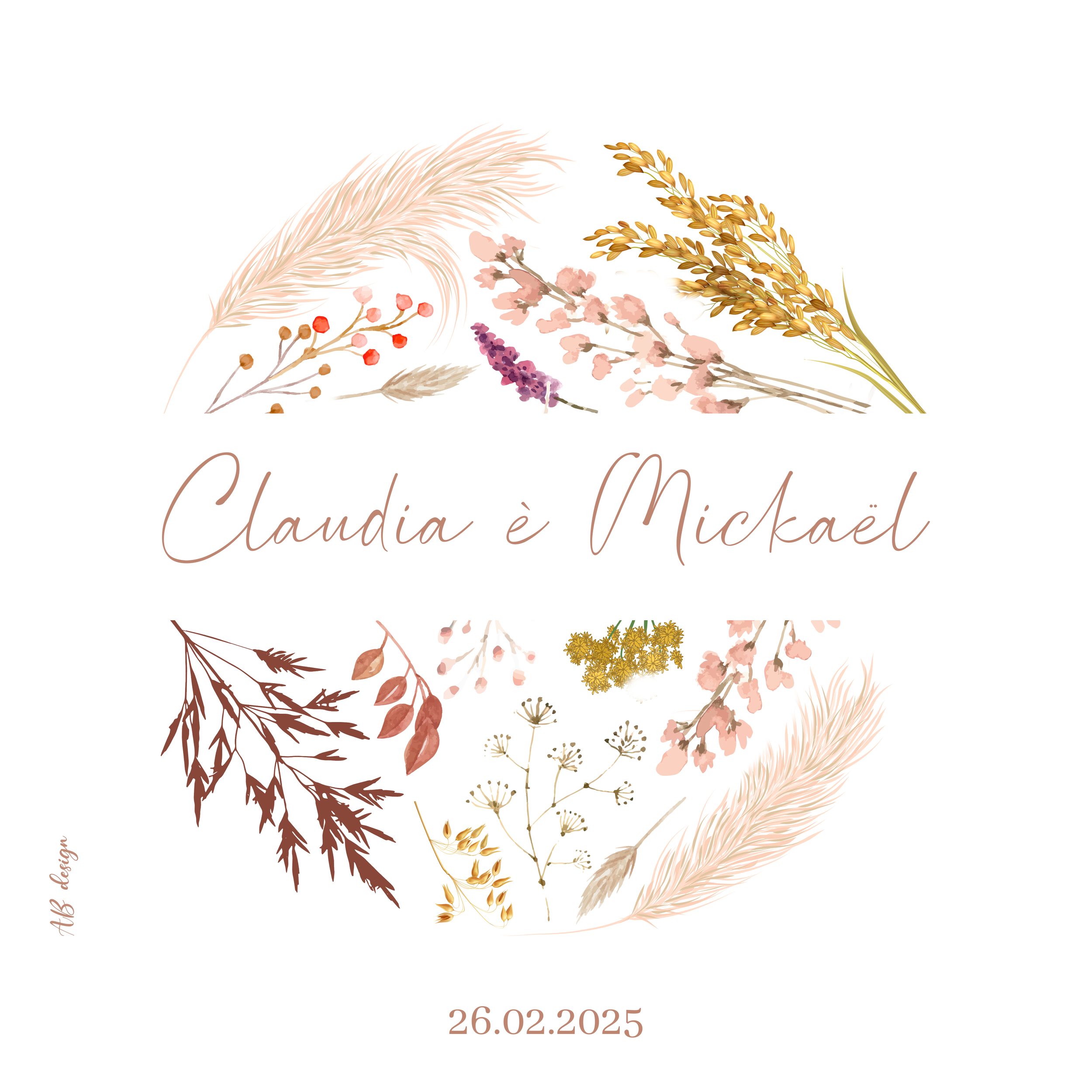 FP mariage fleurs séchées forme ronde recto