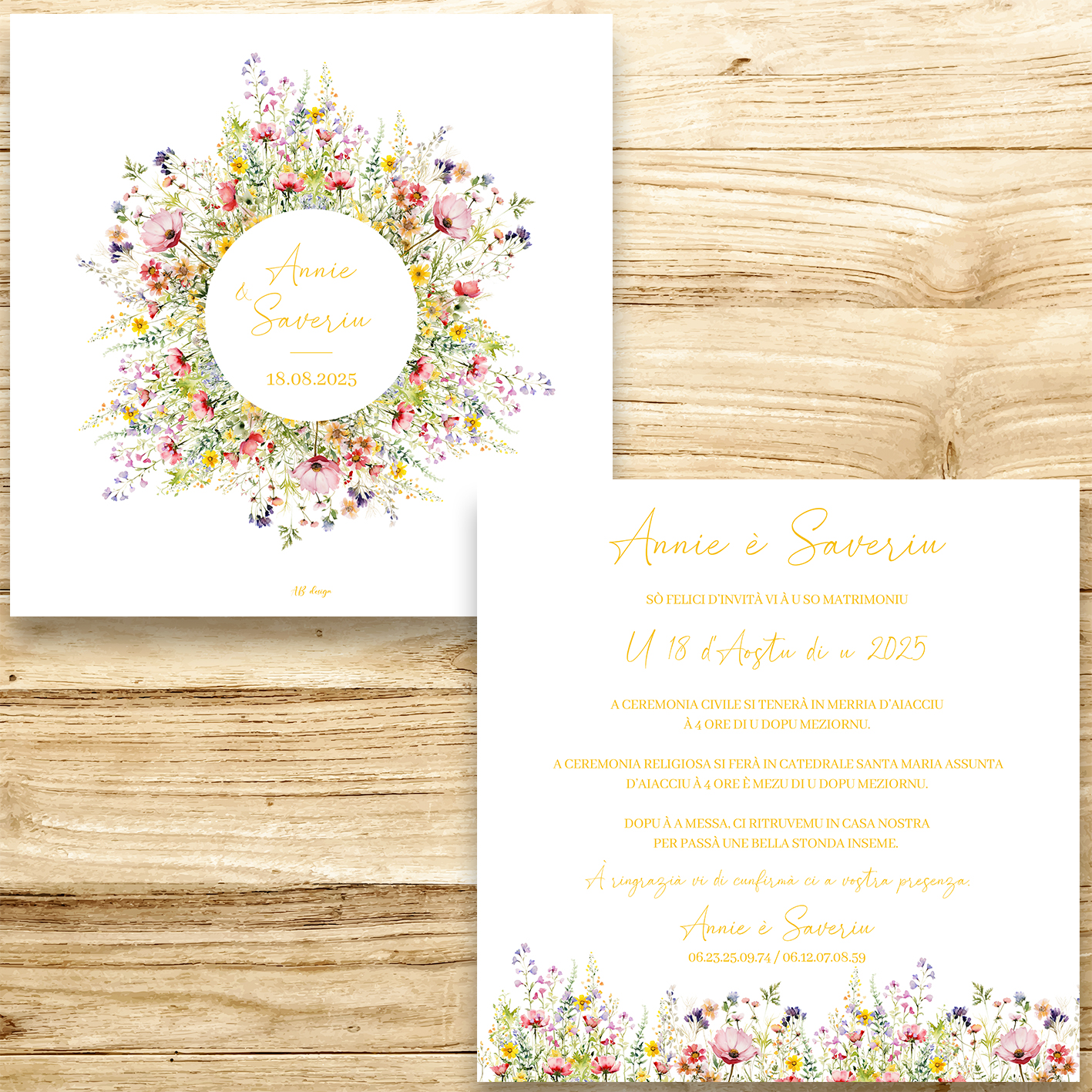 présentation fp mariage fleurs sauvages colorées