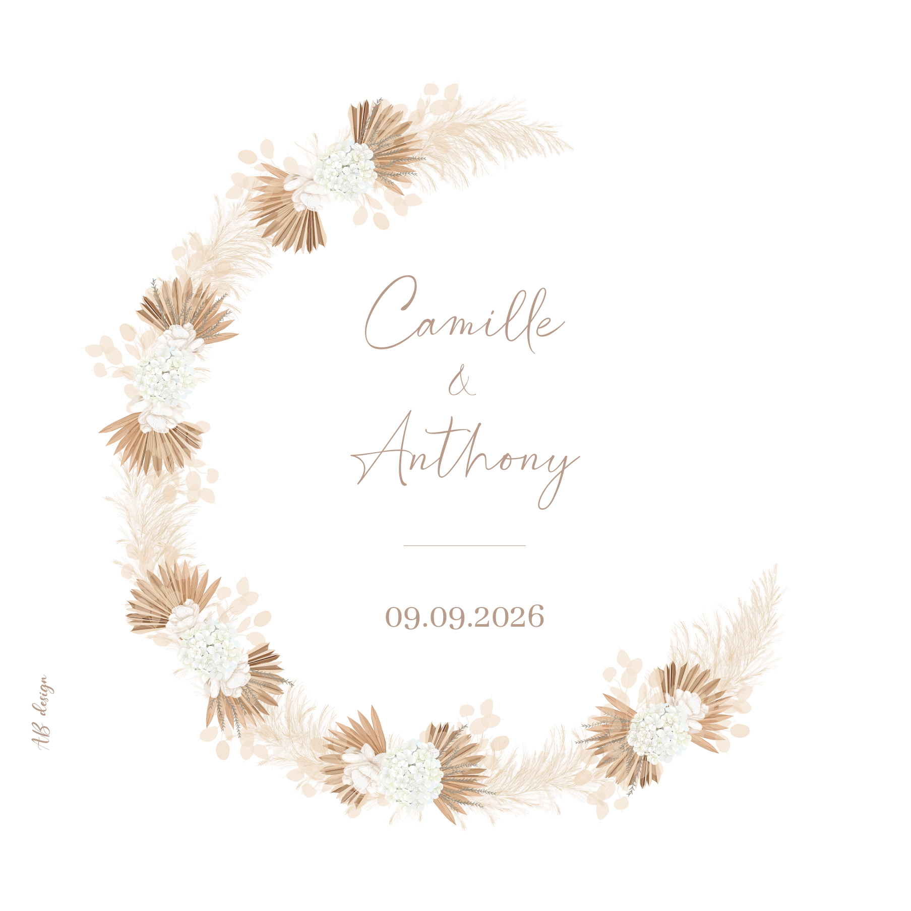 FP mariage couronne fleurs séchées hortensia pivoines blanches recto