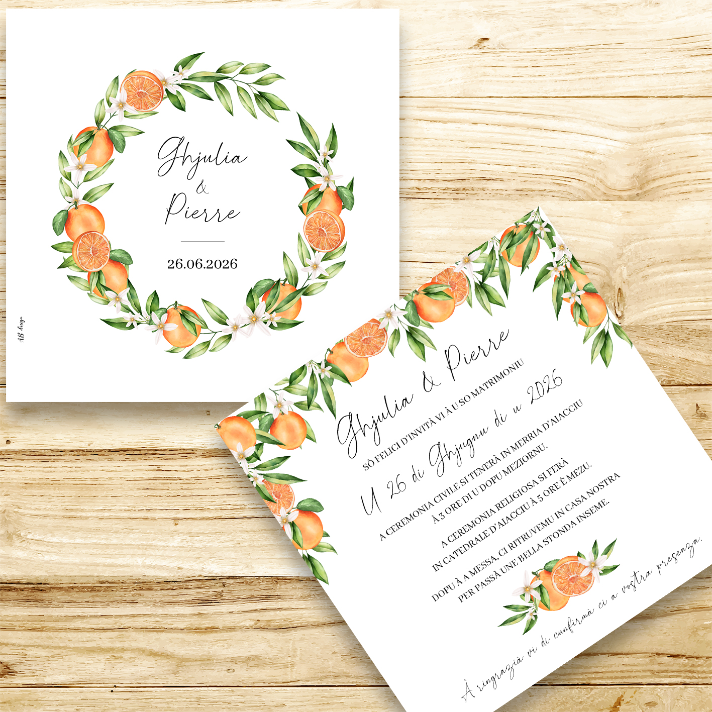présentation fp mariage couronne oranges