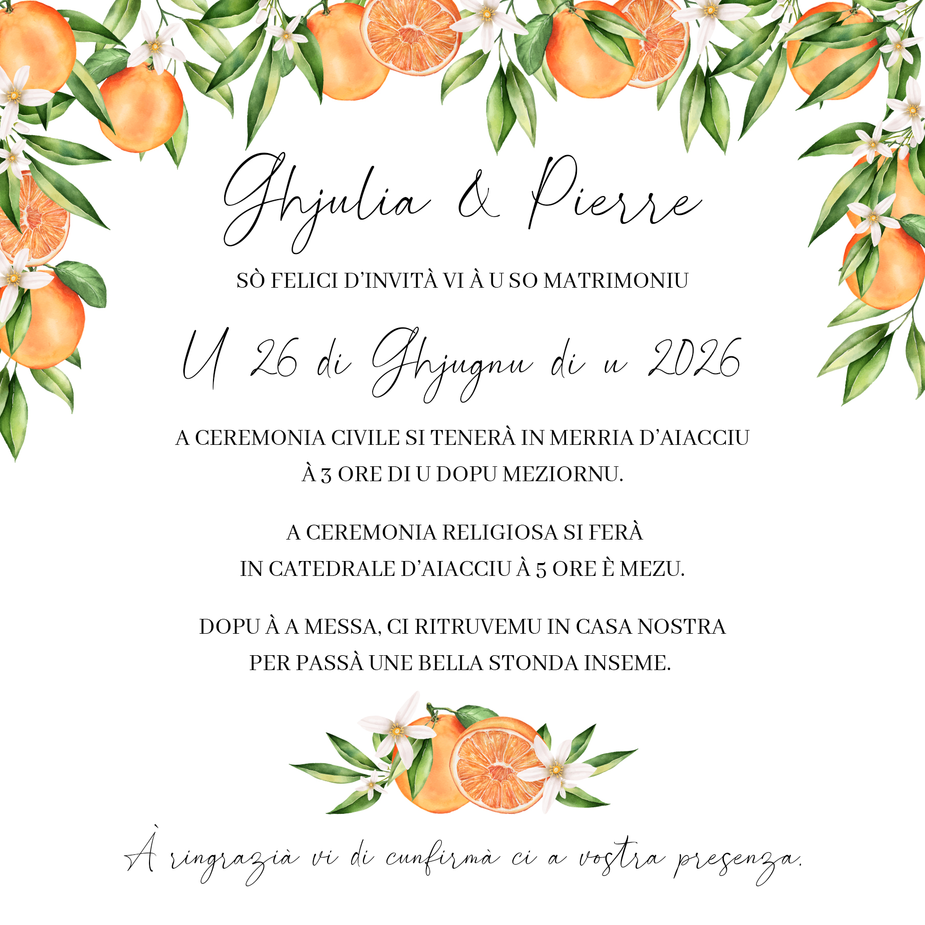 fp mariage couronne oranges verso