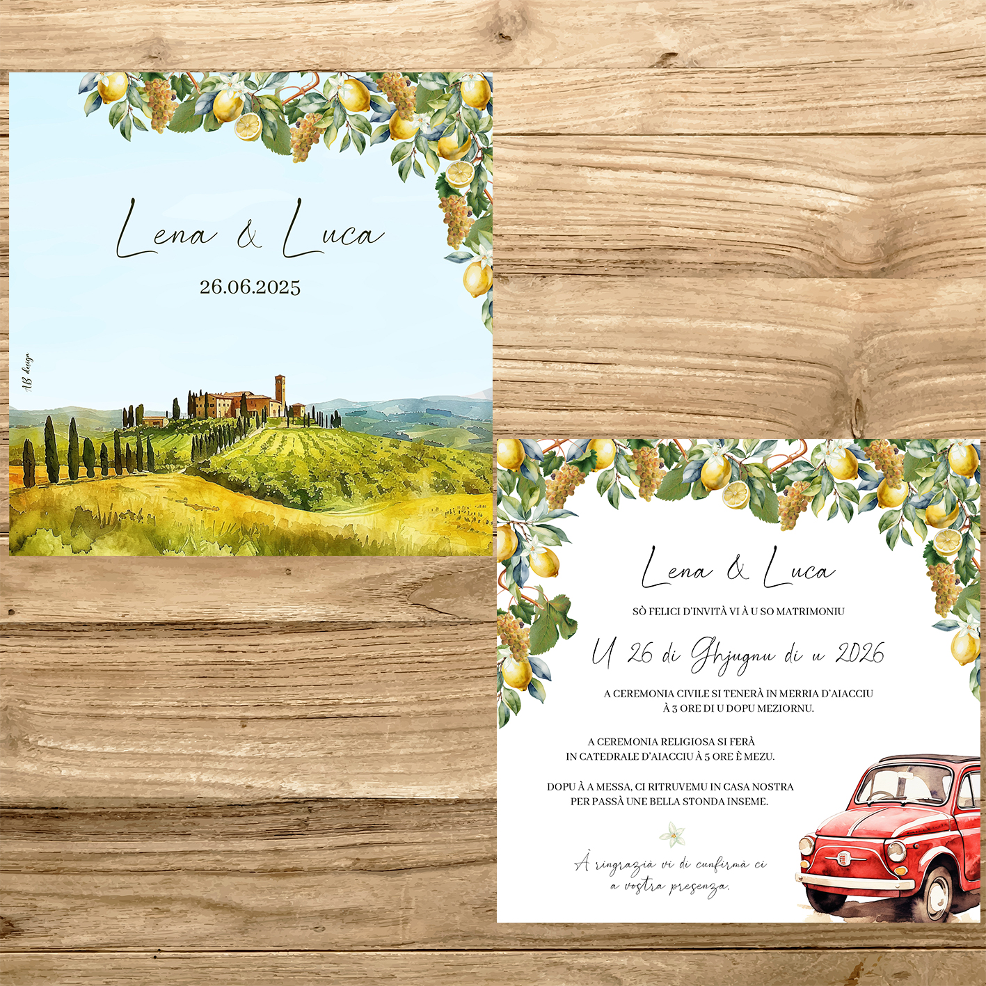 présentation FP mariage italie val dorcia toscane citrons + raisin