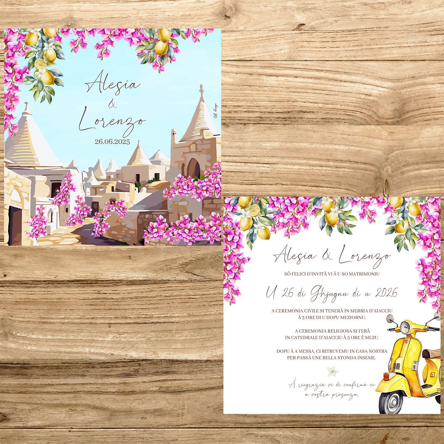 présentation FP mariage italie bougainvillier citrons pouilles