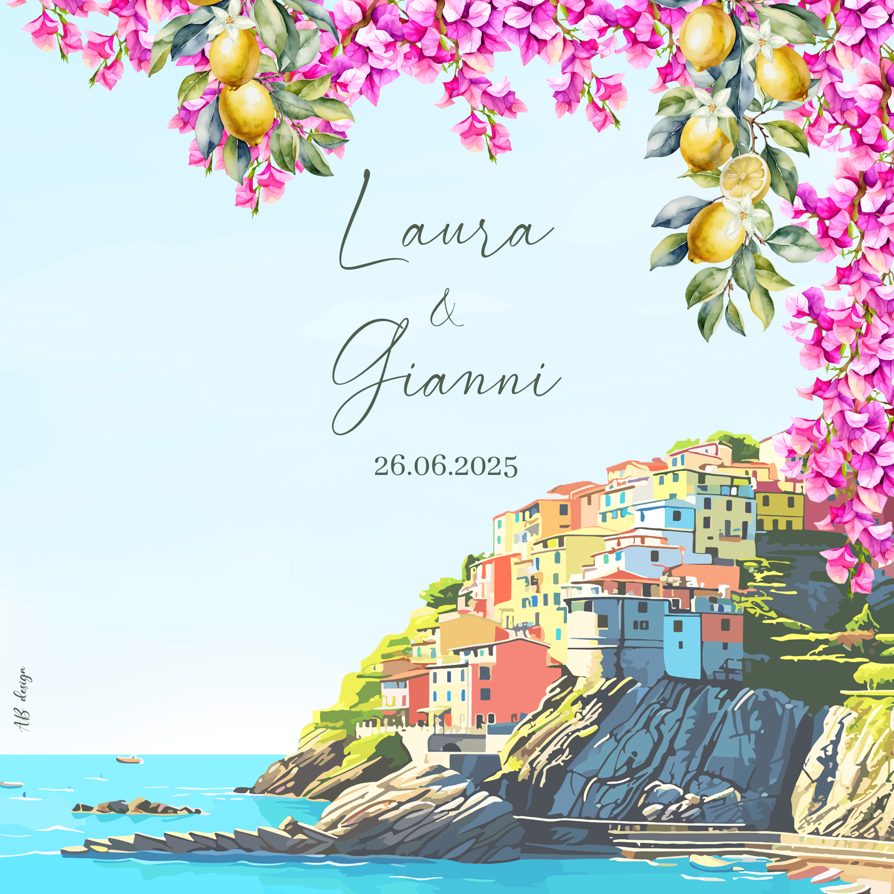 FP mariage italie bougainvillier citrons ville colorée recto