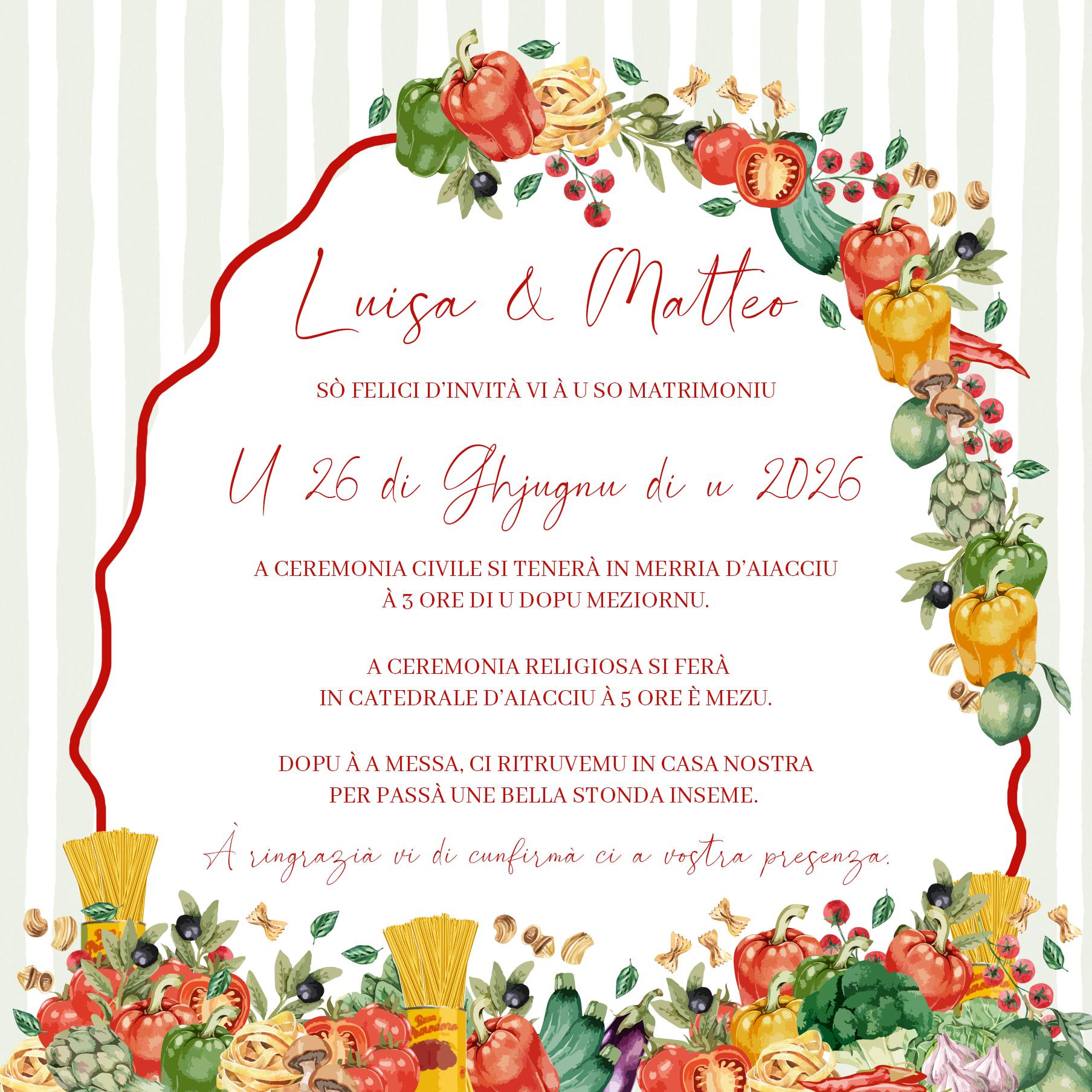 FP mariage italie légumes pates vespa verso
