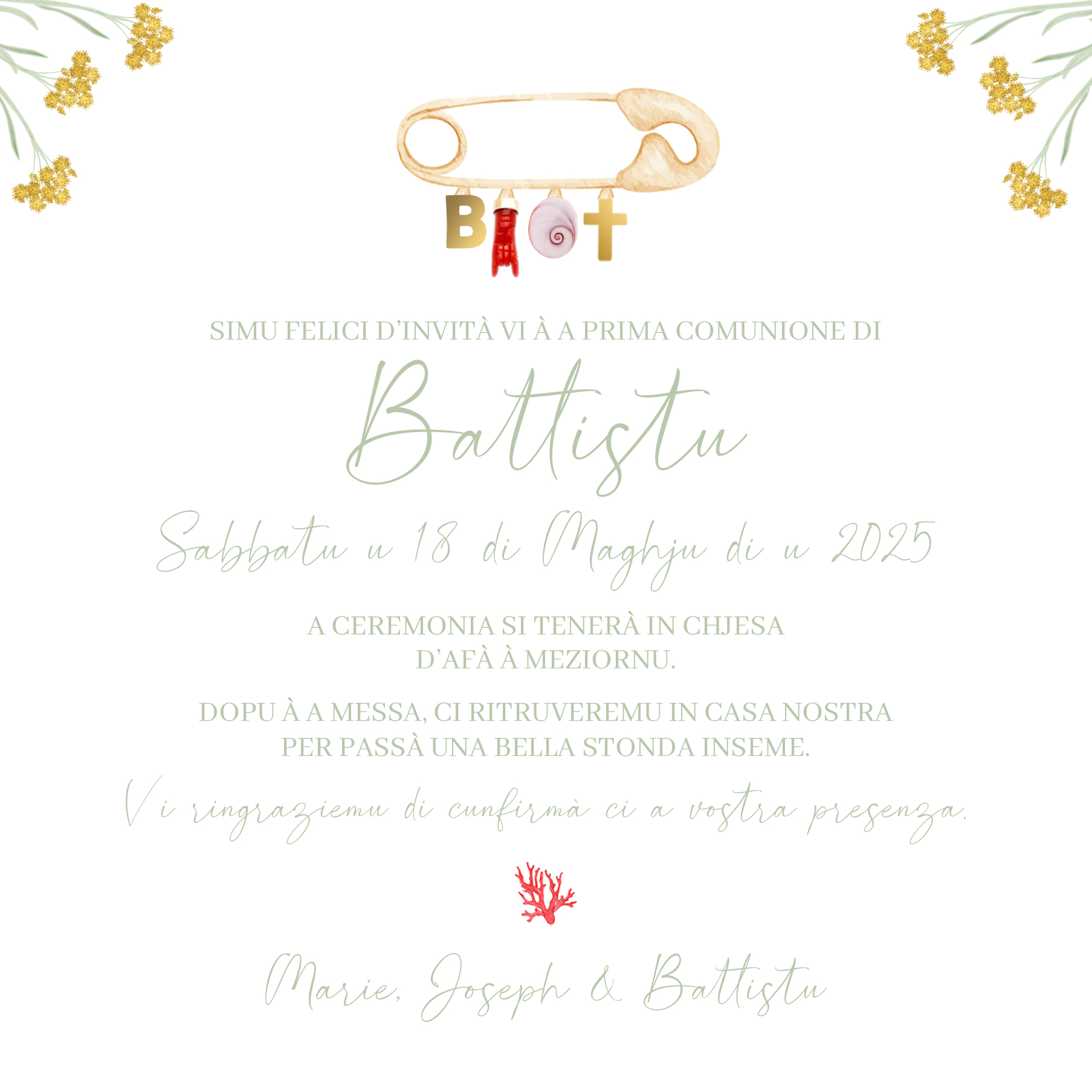 fp communion couronne immortelle + épingle porte bonheur verso