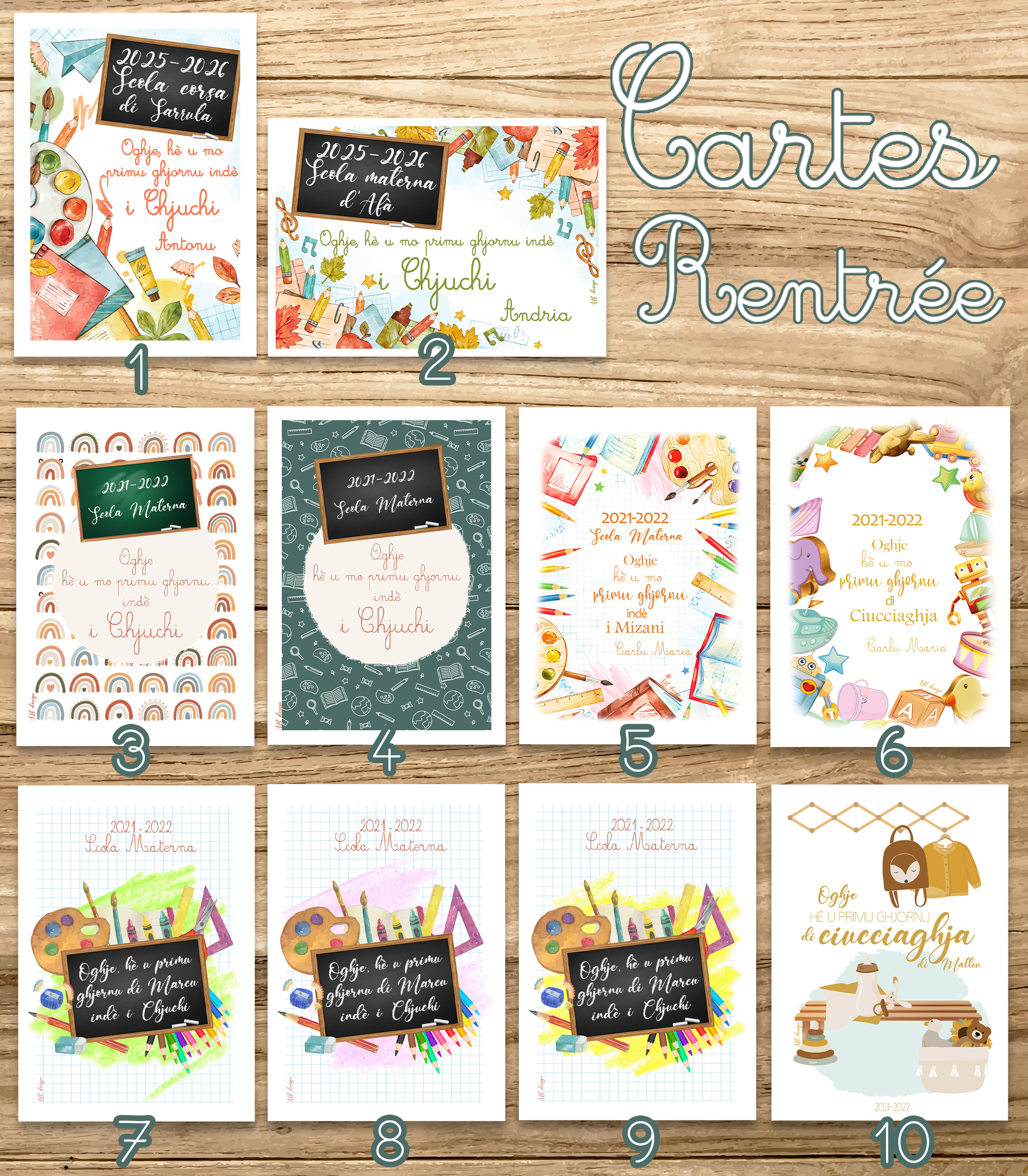 cartes a5 rentrée présentation